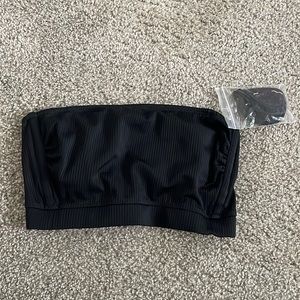 Black strapless bathing suit